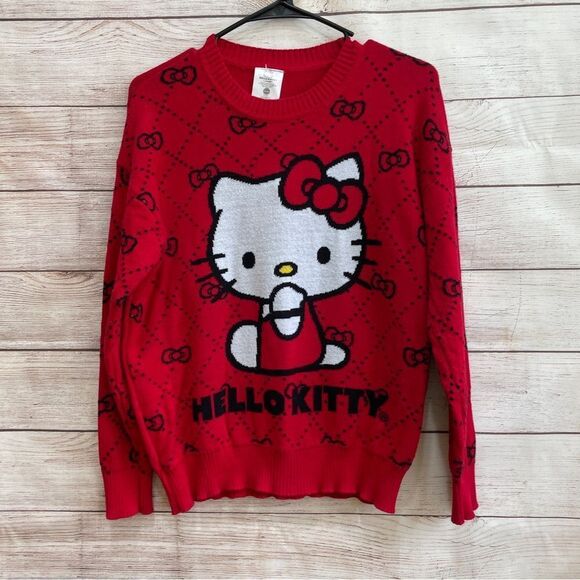 SANRIO HELLO KITTY SWEATER IN RED - Picture 1 of 4